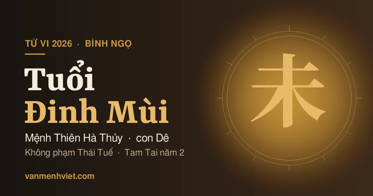 Tử Vi 2026 Tuổi Đinh Mùi 1967: Mệnh Thiên Hà Thủy, Phạm Tam Tai