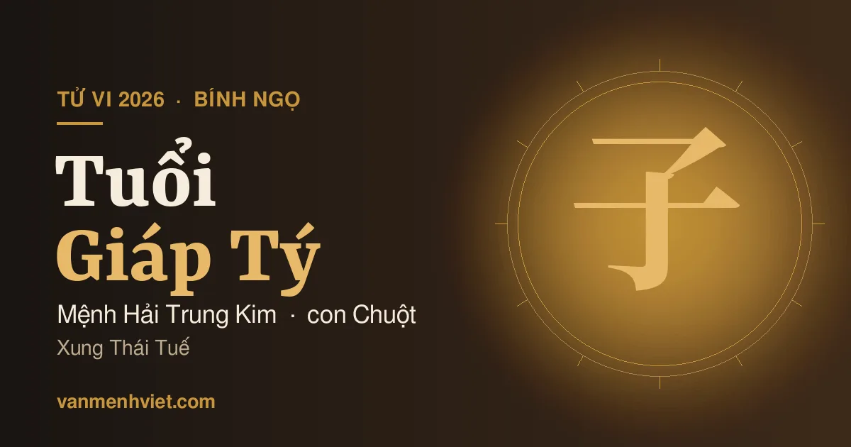Tử Vi 2026 Tuổi Giáp Tý 1984: Mệnh Hải Trung Kim, Xung Thái Tuế
