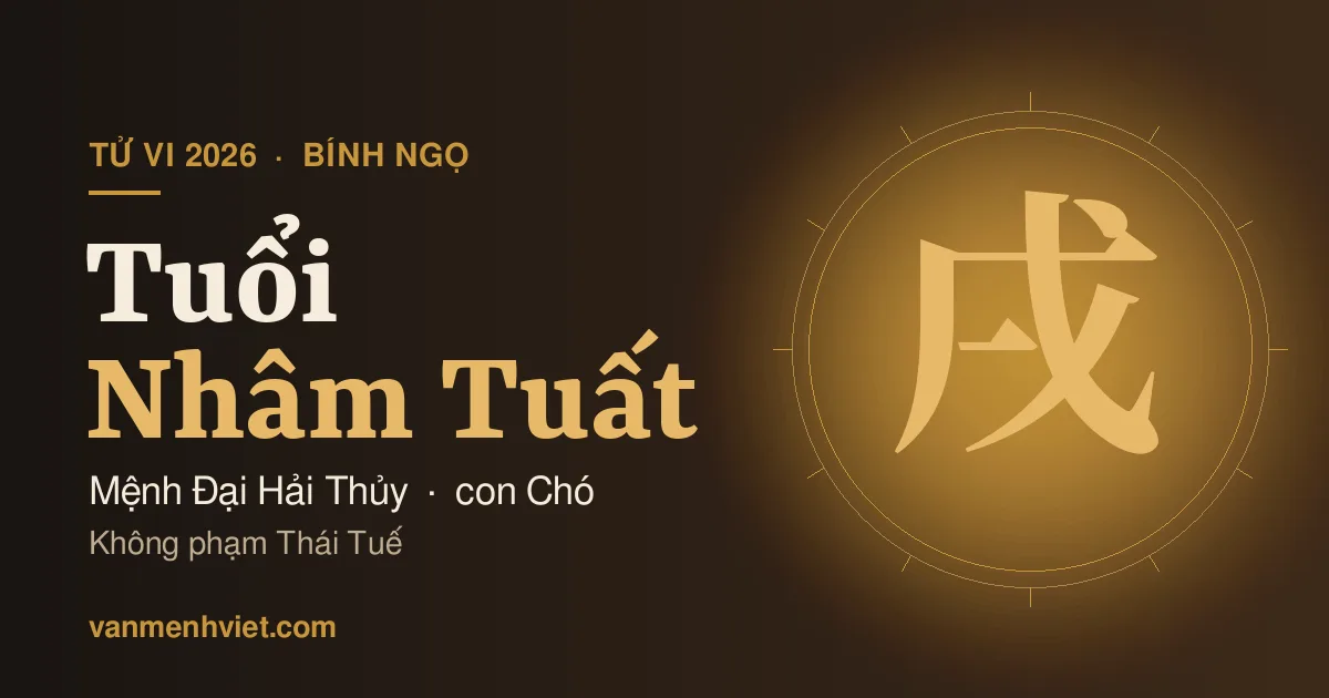 Tử Vi 2026 Tuổi Nhâm Tuất 1982: Mệnh Đại Hải Thủy