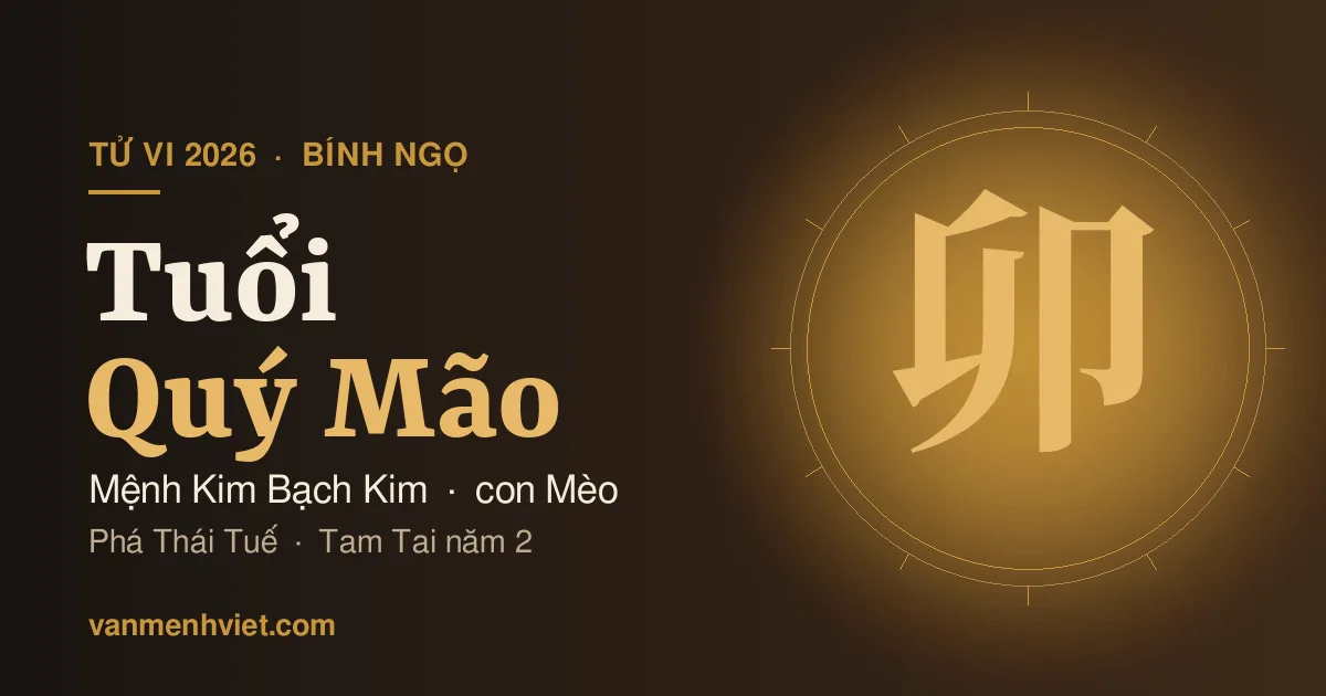 Tử Vi 2026 Tuổi Quý Mão 1963: Mệnh Kim Bạch Kim, Phá Thái Tuế