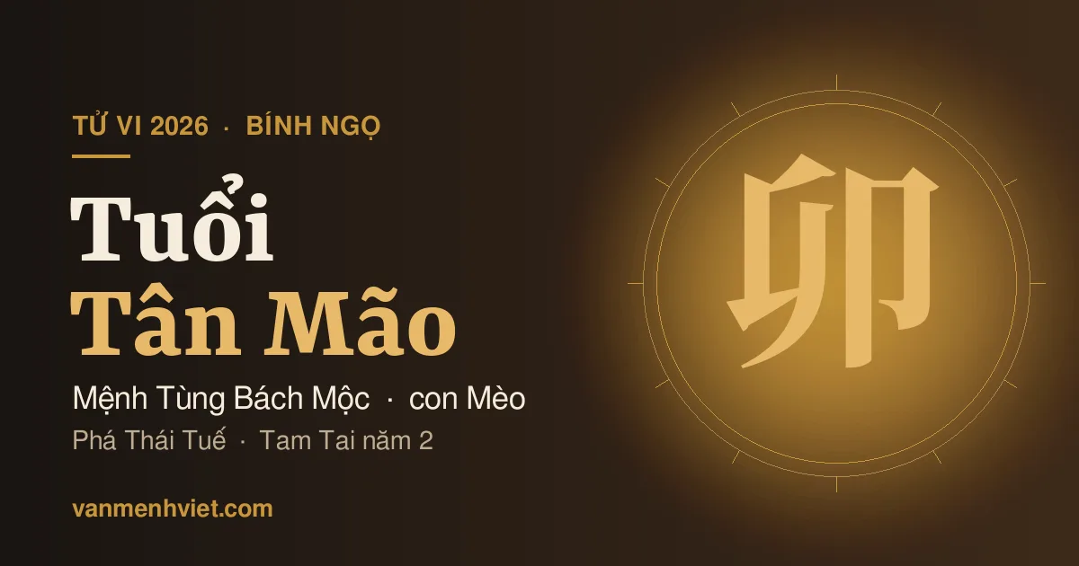 Tử Vi 2026 Tuổi Tân Mão 1951, 2011: Mệnh Tùng Bách Mộc, Phá Thái Tuế