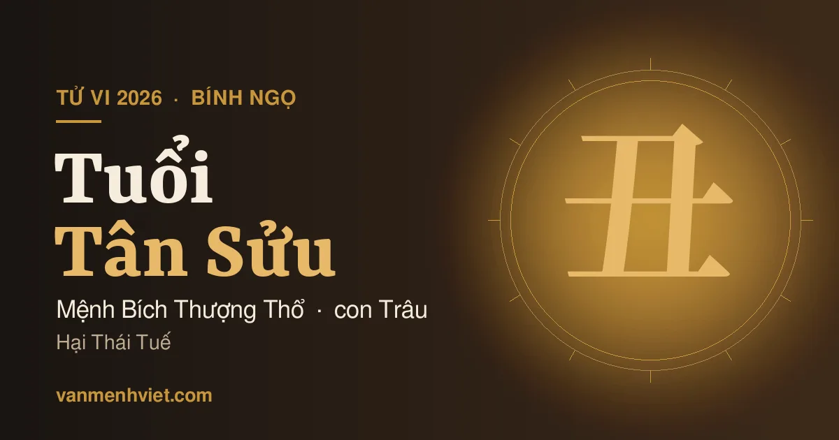 Tử Vi 2026 Tuổi Tân Sửu 1961: Mệnh Bích Thượng Thổ, Hại Thái Tuế